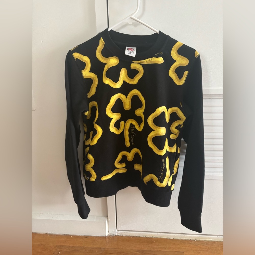 Married To The Mob Black Sweatshirt Clover Pattern